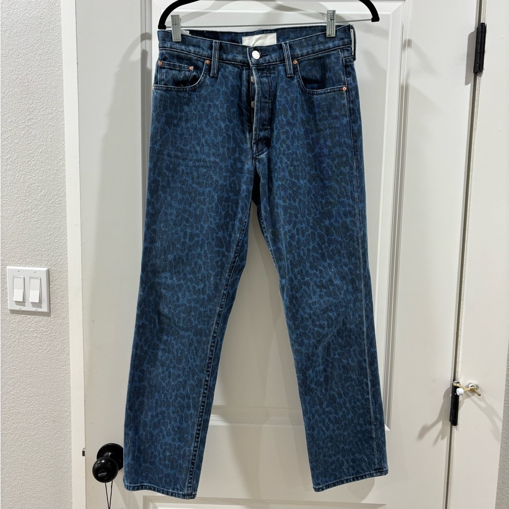MOTHER Women's Straight Jeans in Blue Pattern